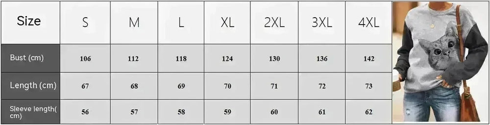 Digital Printing Sweater Hipster Round Neck Pullover Long Sleeve Sweater Women - EX-STOCK CANADA