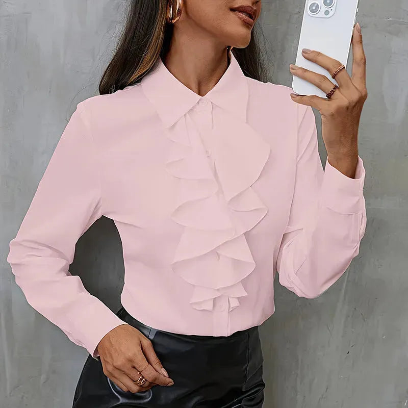 New Long Sleeve Business Work Office  Chiffon Blouse Shirt Women - EX-STOCK CANADA