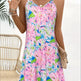 Floral Print Spaghetti Strap Dress, Elegant V Neck Sleeveless summer mini dress - EX-STOCK CANADA