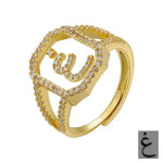 Fashion Micro Inlaid Zircon Arab Letters Ring for women - EX-STOCK CANADA
