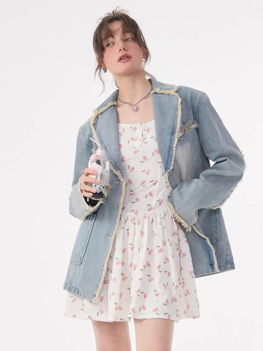 Casual Loose Denim Suit Jacket For Women - EX-STOCK CANADA