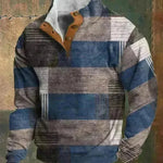 Half button Sweatshirt Men's Winter 3d Digital Printing Pullover Crew neck - EX-STOCK CANADA