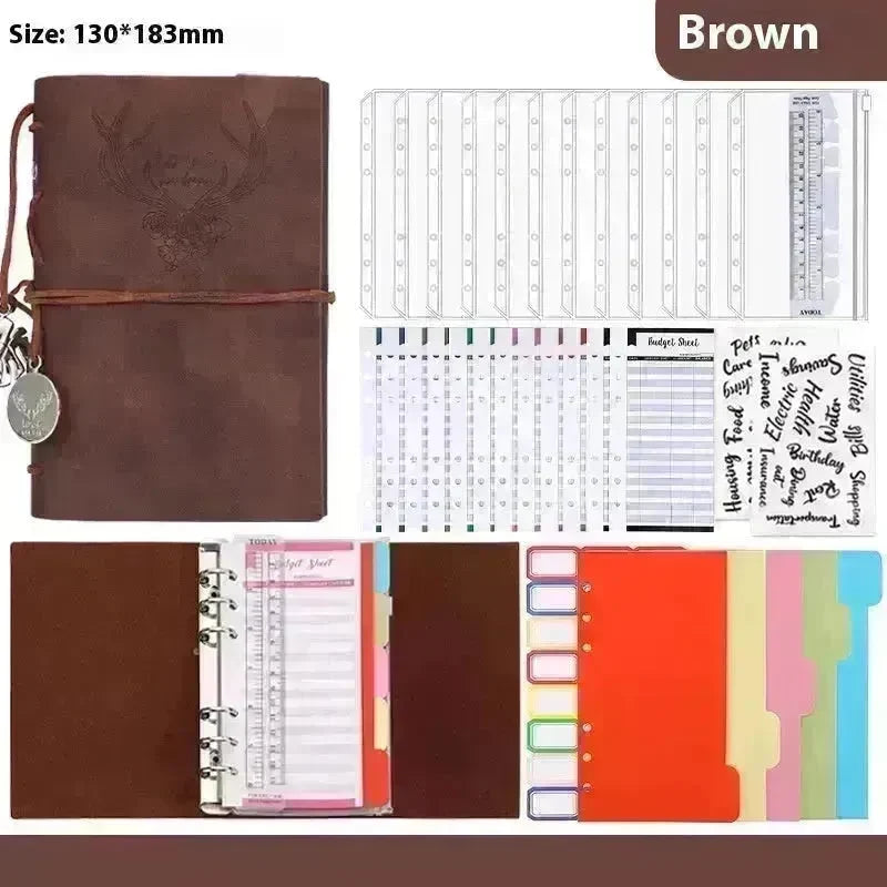 Notebook A6 Leather Loose-leaf Tally Book Note Pad  Memo Note Book - EX-STOCK CANADA