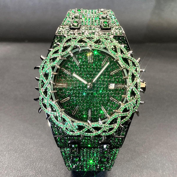 Montre Quartz Iced Out Hip-Hop pour Femmes, Cadran en Diamant Zircon Complet, Canada