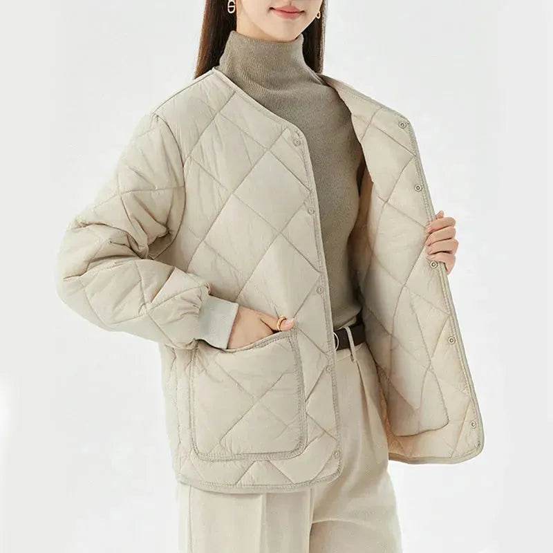 Quilted Padded Coat Winter Jacket With Pockets Lightweight Outerwear For Women's Clothing - EX-STOCK Canada