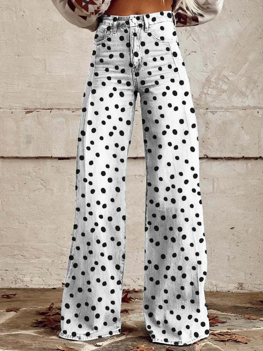European And American Plus Size Women's Denim Casual Pants 