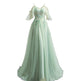 Off-the-shoulder Mint Green Bridal Wedding Dinner Annual Party Dress EX-STOCK Canada 