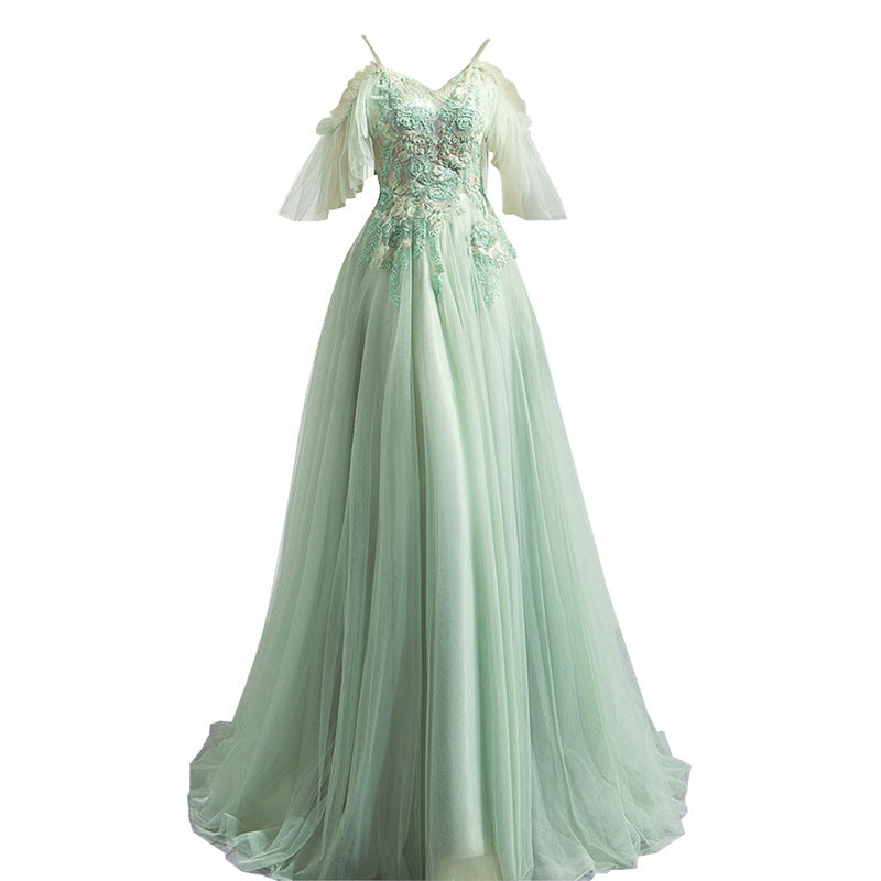 Off-the-shoulder Mint Green Bridal Wedding Dinner Annual Party Dress EX-STOCK Canada 