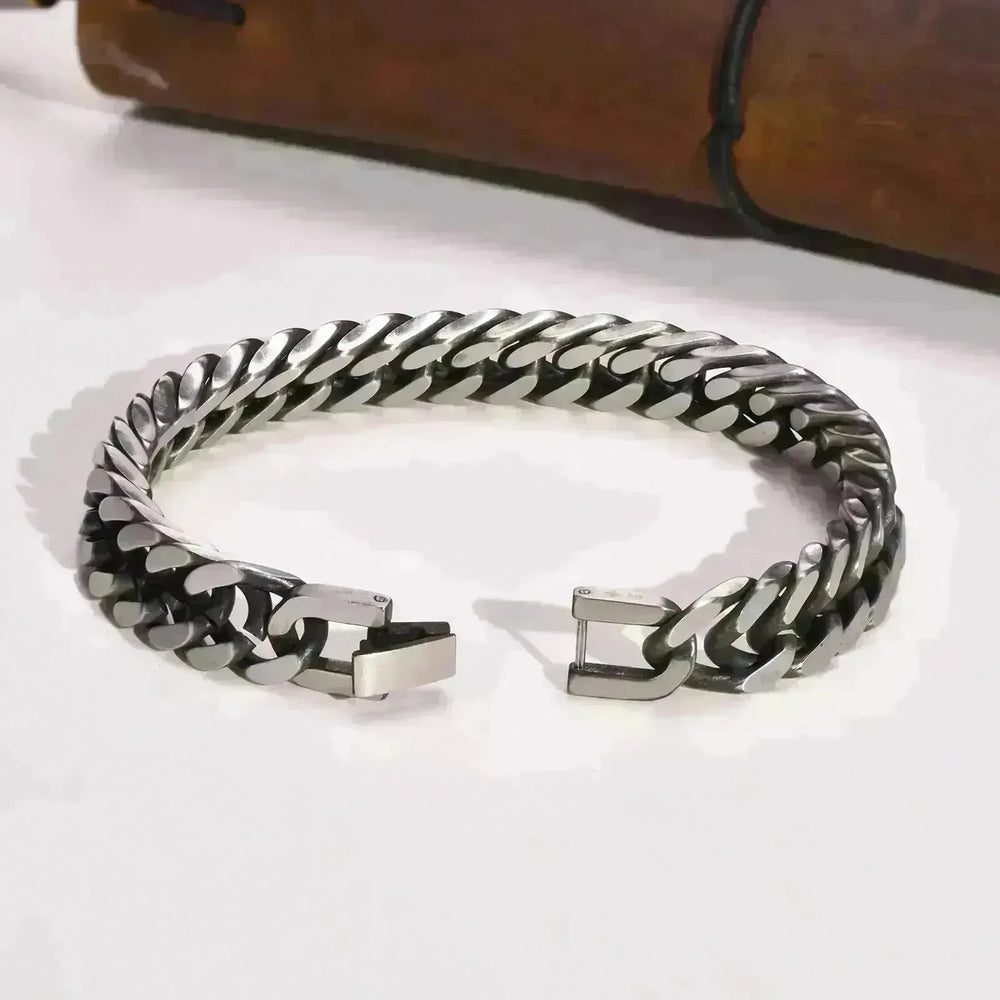 Stainless Steel Men's Ornament Vintage Cuban Link Chain Bracelet - EX-STOCK CANADA