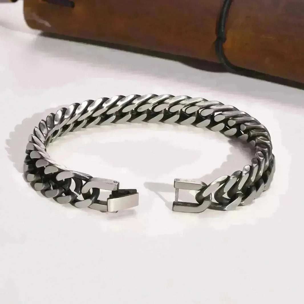 Stainless Steel Men's Ornament Vintage Cuban Link Chain Bracelet - EX-STOCK CANADA