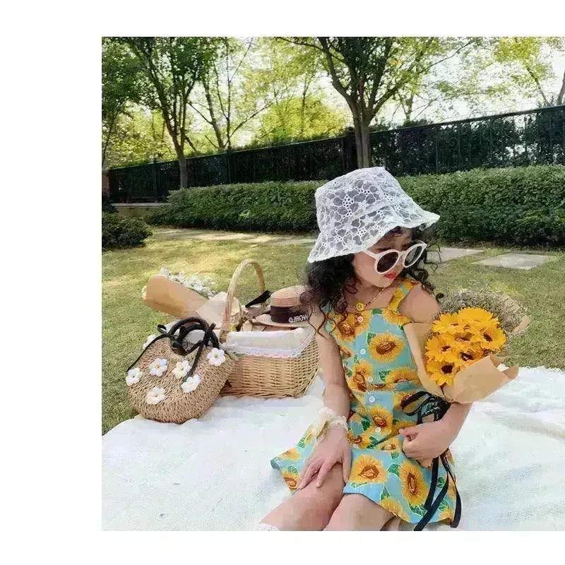 Casual Summer Floral cotton dress for baby girl - EX-STOCK CANADA