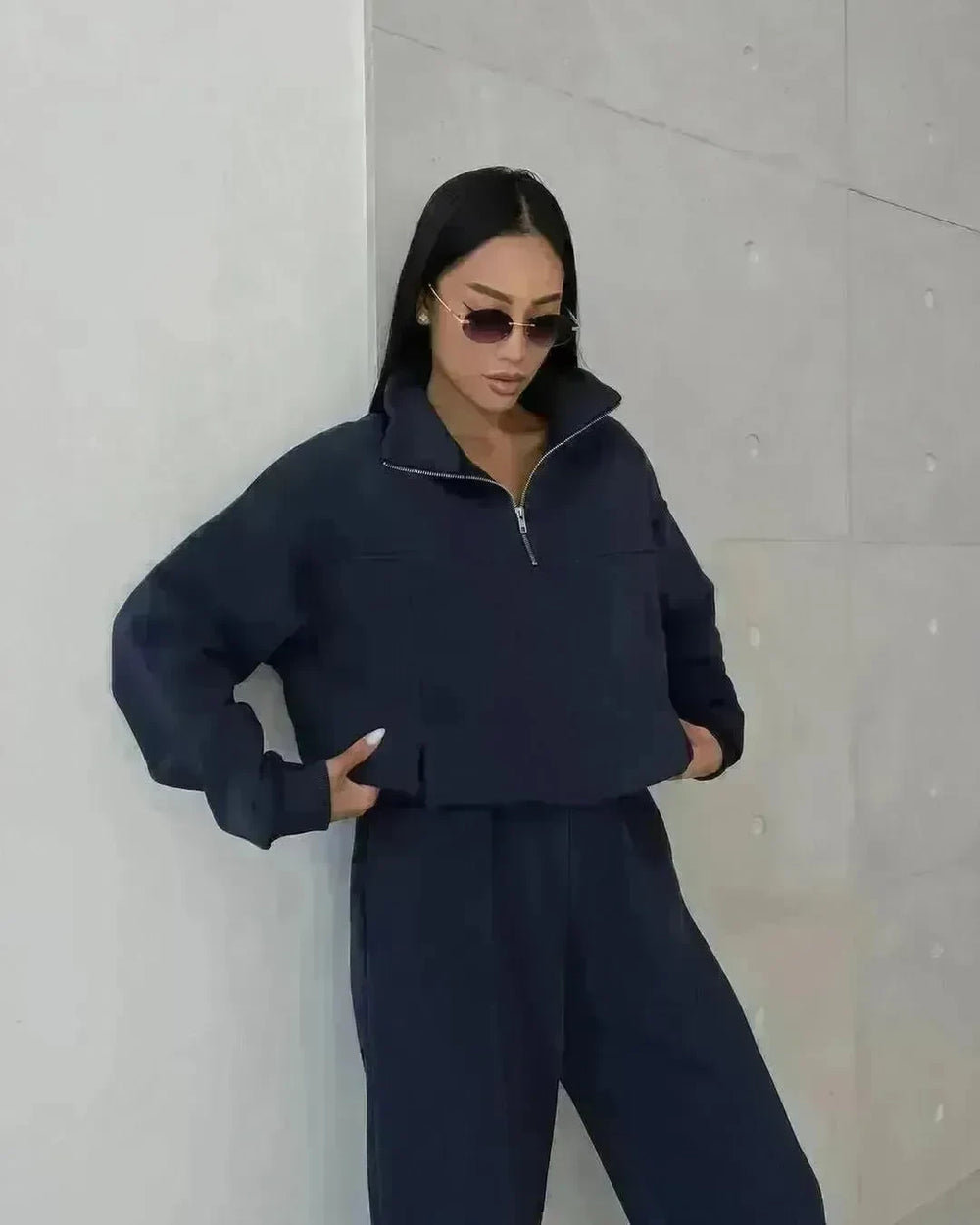 Y2K Winter Jogging Women Two Piece Set Female Zipper Coat Casual Pants Tracksuit Autumn Jacket Fashion Contrast Sport Wear Set - EX-STOCK CANADA