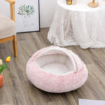 2 In 1 Dog And Cat Bed Pet Winter Bed Round Plush Warm Bed House Soft Long Plush Pets Bed Pet Products EX-STOCK Canada 