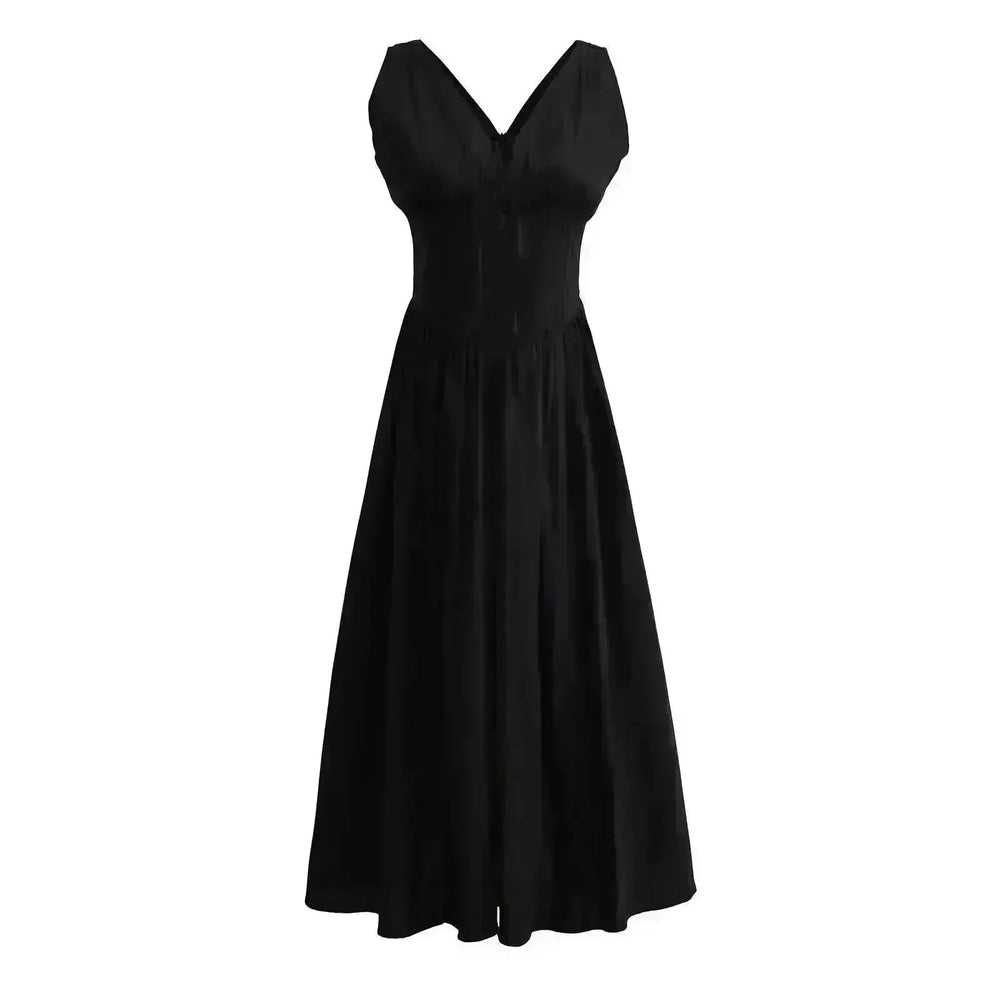 Women's Summer French Seaside Vacation Waist-tight Temperament Midi Skater Dress - EX-STOCK CANADA