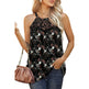 Elegant Women Casual Sleeveless Summer lace cotton Halter neck blouse top - EX-STOCK CANADA