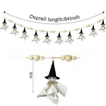 Halloween hanging decoration with ghost pumpkin and wooden bead pendant styles – product view 5