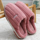 Home Cotton Slippers Women's Winter Plus Size Striped Plush Indoor - EX-STOCK Canada