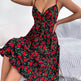 Spring And Summer Leisure Floral Spaghetti floral Midi Dress - EX-STOCK Canada