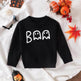 Unisex Cartoon Ghost Embroidered Long-sleeved Sweater Pullover for Boys and girls - EX-STOCK Canada