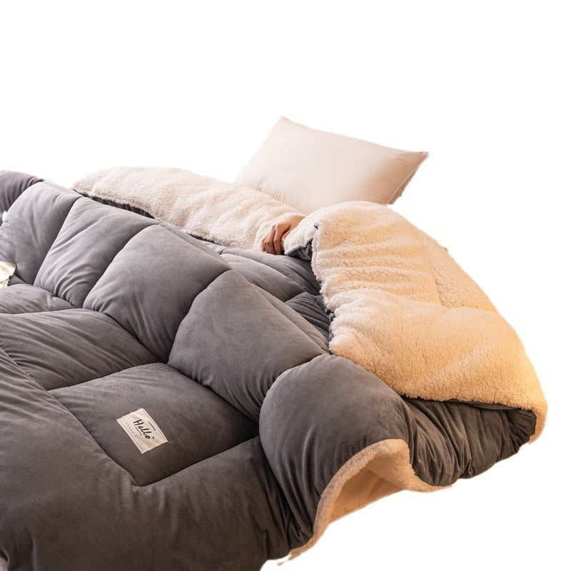 Thickened Milk Fiber Quilt Double-sided Velvet Warm Thickened Duvet Insert EX-STOCK Canada 