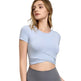 Cross Pleated Yoga Clothing Top Workout Clothes Short Sleeve - EX-STOCK CANADA