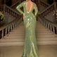 Slim Fit  Long Sleeve Backless Party dress Sequined Evening Dress - EX-STOCK CANADA