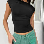 Slim Fit Backless Crop Top Summer Charming Breathable Short Sleeve  Low Back Top  Tank Top for Women - EX-STOCK CANADA