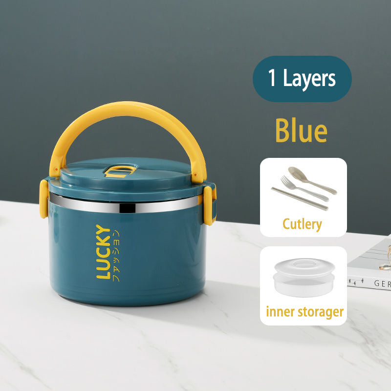 Stainless Steel Microwave Oven Sealed Insulated Lunch Box With Lid EX-STOCK