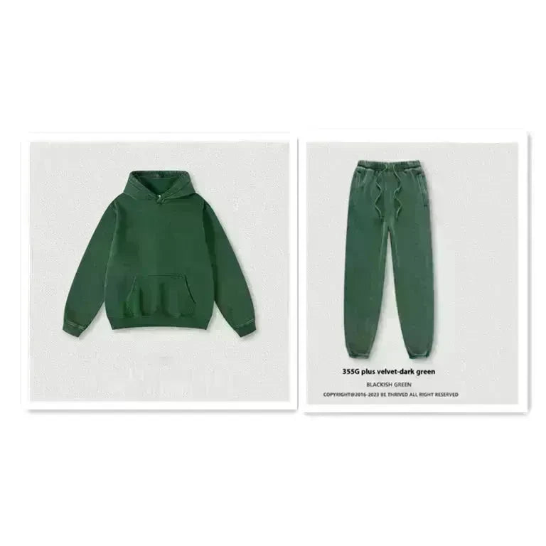 Men's Fashion Retro Velvet Hoodie Sweatshirt Pullover top - EX-STOCK CANADA