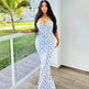 Fashion Flowers Print Suspender Long Dress Summer Lace-up Slim Backless Dresses For Women - EX-STOCK CANADA