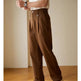 Retro Fashion Men High waist Pleated Loose Straight Leg Trouser - EX-STOCK CANADA