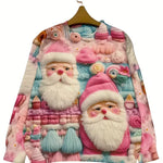 Women's Pullover Christmas Pattern Round Neck Sweatshirt EX-STOCK Canada 