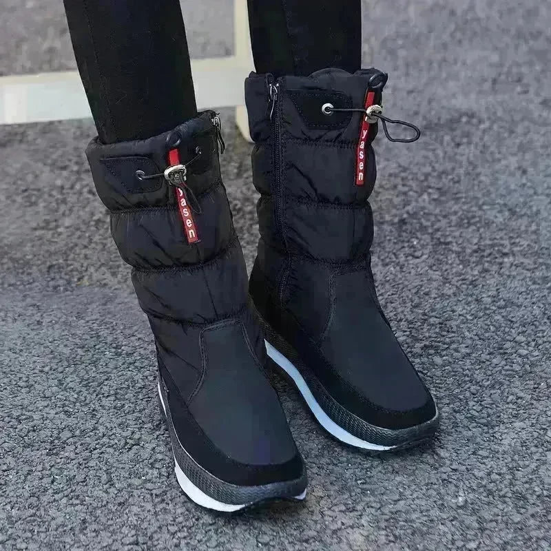 Winter New Plus Velvet Thick Cotton Shoes Thermal Middle Tube Waterproof Non-slip Boots - EX-STOCK CANADA