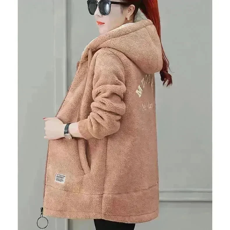 Women Faux fur coat and Jacket Autumn Winter Coat Cardigan wool coat warm coats for women - EX-STOCK CANADA