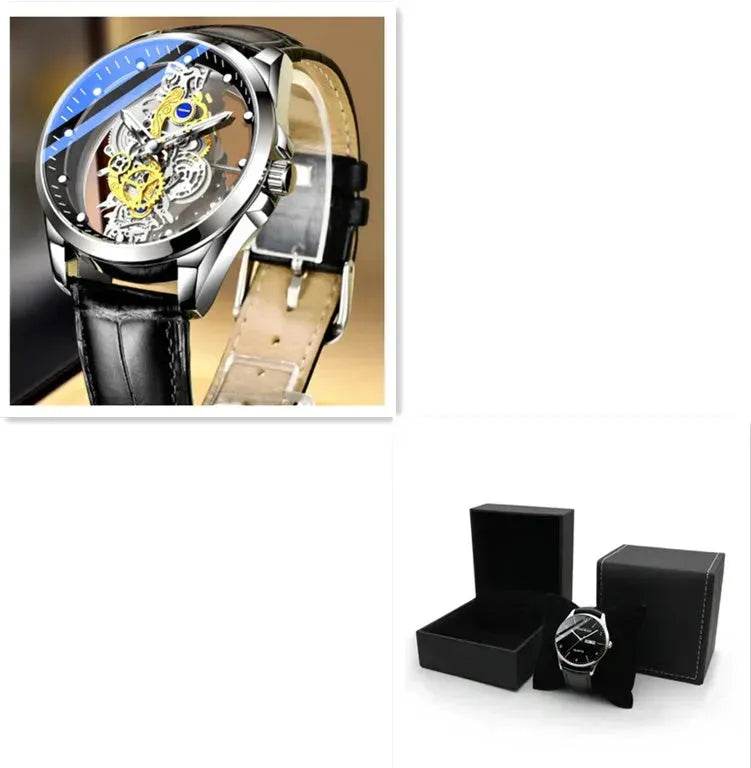 Men Watch Skeleton Automatic Quartz Watch Gold Skeleton Vintage Man Watch Mens Watches Top Brand Luxury - EX-STOCK Canada