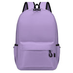 Purple backpack with black straps on a white background
