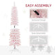 5ft Snow-Flocked Artificial Christmas Tree, Slim Pencil Xmas Tree With 301 Realistic Branches, Metal Base, EX-STOCK Canada 