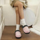 Fashion Solid Striped Cotton Slippers Winter Warm Indoor Bedroom Floor Slipper For Couples Non-slip Thick Sole House Shoes - EX-STOCK Canada