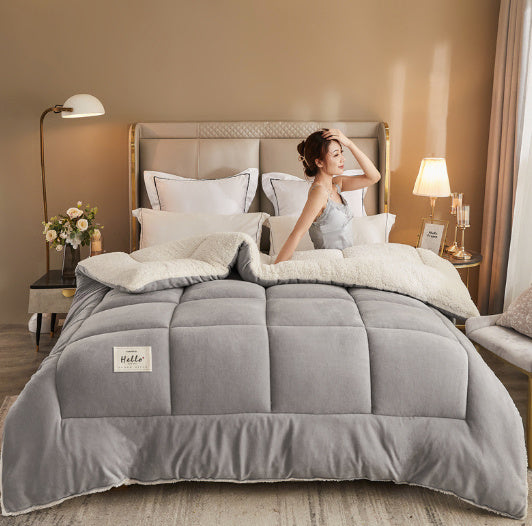 Simple Style Embroidered Skin-friendly Down Velvet Duvet EX-STOCK Canada 