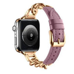 Women Leather and Stainless Steel Watch Strap for Apple iwatch - EX-STOCK Canada