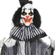 HOMCOM 6 Life Size Outdoor Halloween Decoration, Classic Black And White Striped Clown Animatronic, Sound And Motion Activated Animated Prop With Light Up Eyes Sounds - EX-STOCK Canada