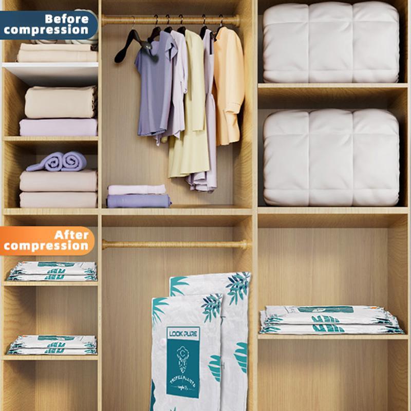 10 Transparent Vacuum Storage Bags, 4 Large Bags, 4 Medium Bags, 2 Small Bags With Pump, Reusable And Environmentally Friendly Storage, Compressed Clothing And Bedding, Dust And Moisture Proof EX-STOCK