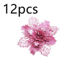 Glitter Artifical Christmas Flowers Christmas Tree Decorations For Home Fake Flowers Xmas Ornaments New Year Decor - EX-STOCK Canada