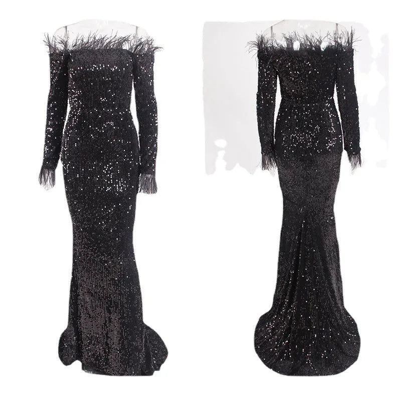Off shoulder sequins Mermaid Formal Party dress - EX-STOCK CANADA