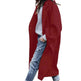 Lapel Single Breasted Women Winter Solid Woolen Trench Coat Long Jacket - EX-STOCK Canada