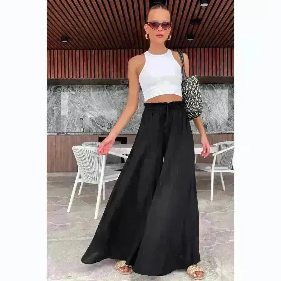 Elastic Waist Fashion Casual Wide-leg Pants For Women - EX-STOCK CANADA
