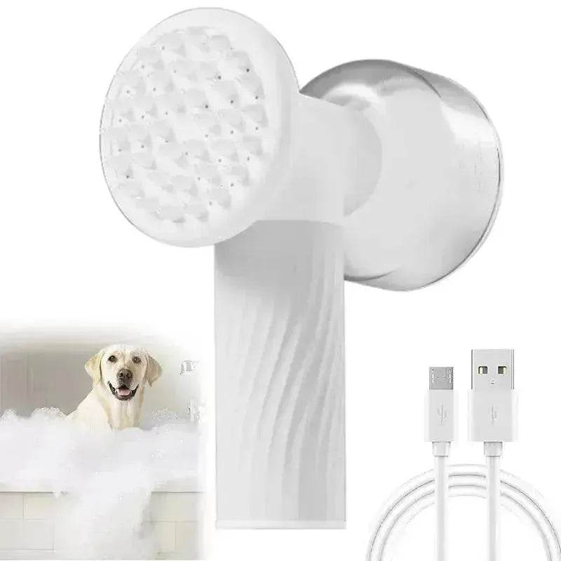Electric Automatic Foaming Pet Bath Brush with Soap Dispenser - EX-STOCK Canada
