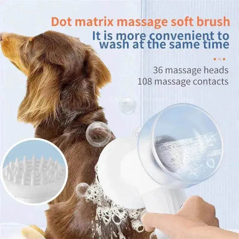 Electric Automatic Foaming Pet Bath Brush with Soap Dispenser - EX-STOCK Canada