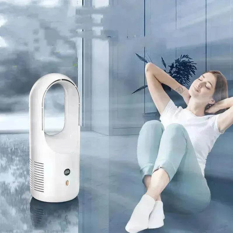 Electric Bladeless Fan Cooler Desktop Portable Usb Rechargable Air Cooling Fan Wireless Led Display Silent 360 Circulation - EX-STOCK Canada