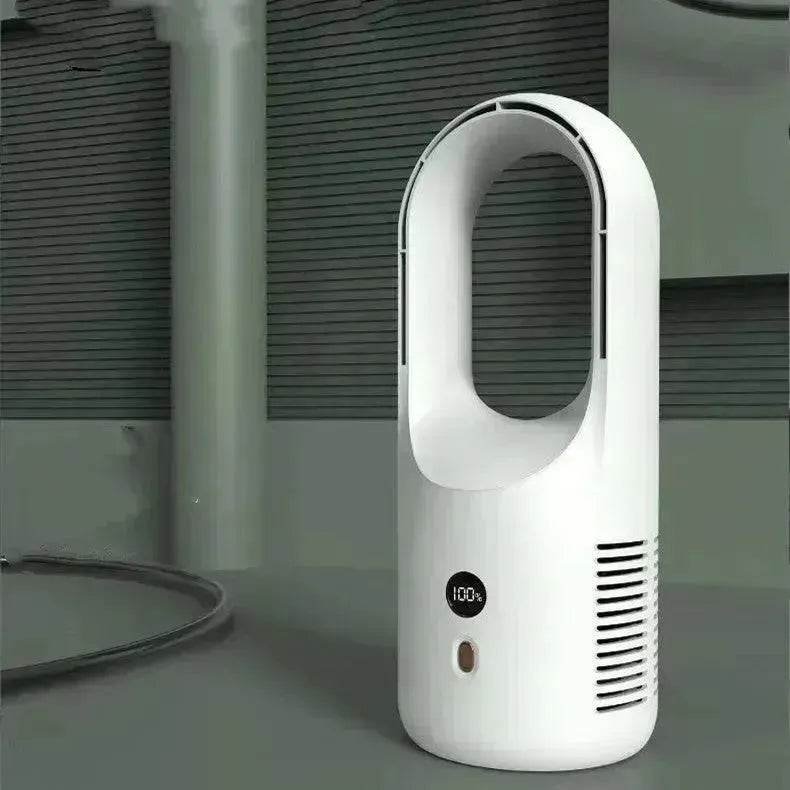 Electric Bladeless Fan Cooler Desktop Portable Usb Rechargable Air Cooling Fan Wireless Led Display Silent 360 Circulation - EX-STOCK Canada